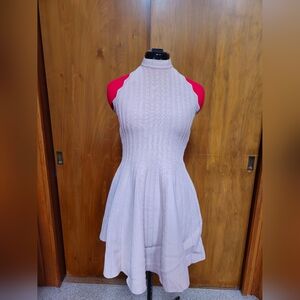 bebe Cream Halter Backless Dress